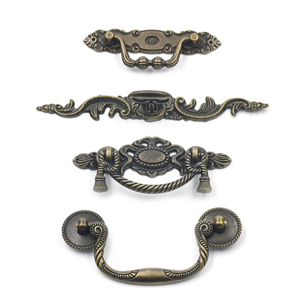 2 5 10 Pcs Antique Brass Jewelry Box Drawer Cabinet Cupboard Door Furniture Wine Handle Pull Knob WIth Screws