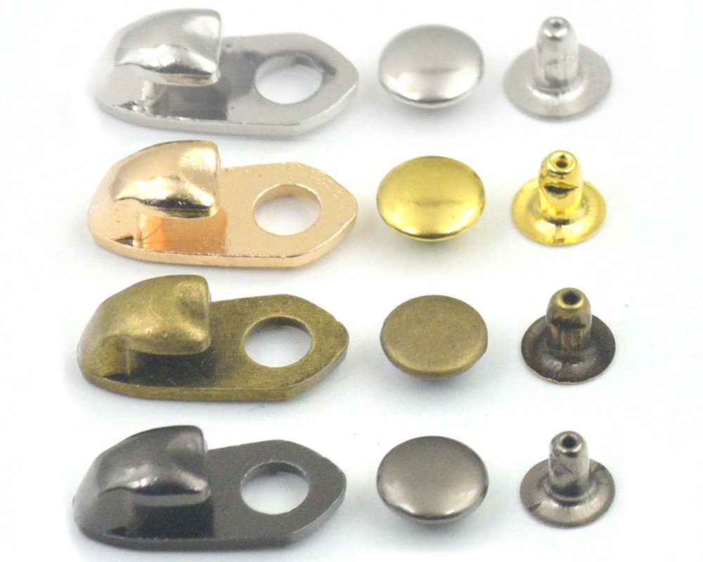  420 Sets Leather Rivets Kit, Double Cap Brass Rivets