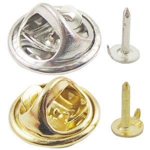 100 juegos latón TIE Tac tachuelas mariposa con embrague resultados ronda pizca Clip cromo solapa 4.5mm cojín alfileres C01