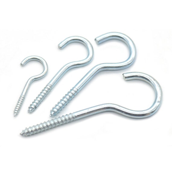 10/25/60/100/200 Pcs Screw-in Hooks Eye Bolts Eyes C Shape Screw Open Ring  Towel Photo Mugs Hanger 