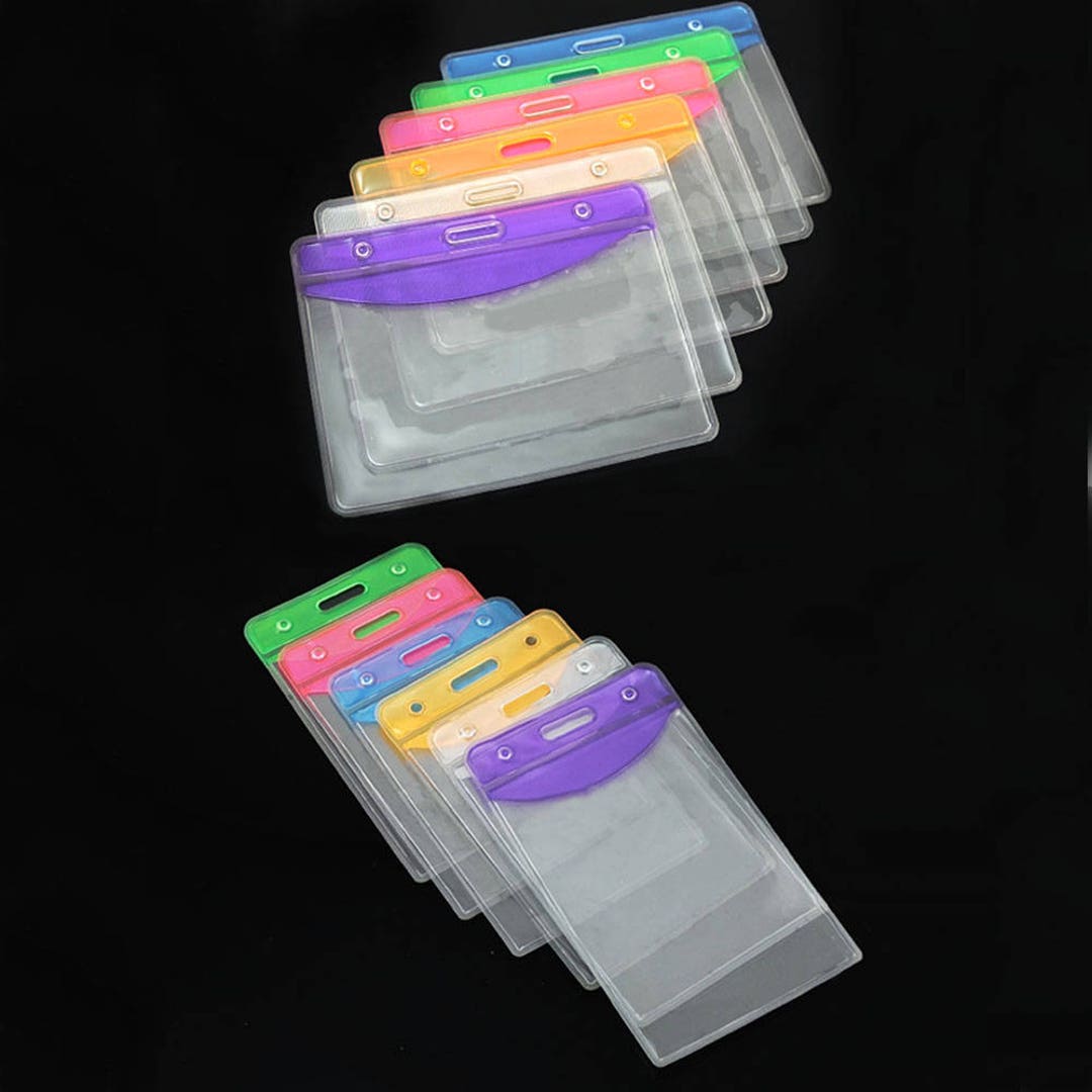 100x A6 Landscape ID Badge Card Plastic Pocket Holder Clear Pouches  17.5x11.8cm