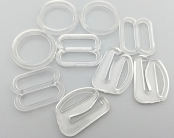 Plastic Bra Sliders Rings G Hooks adjusters Lingerie Swimwear
