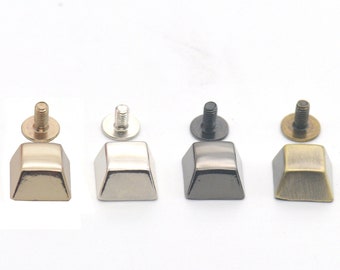 10/25/60/100 sets 12mm 1/2" Square Bucket Punk Spike Screw Metal Buttons Back Studs Rivet Leather Handbag Craft C1183