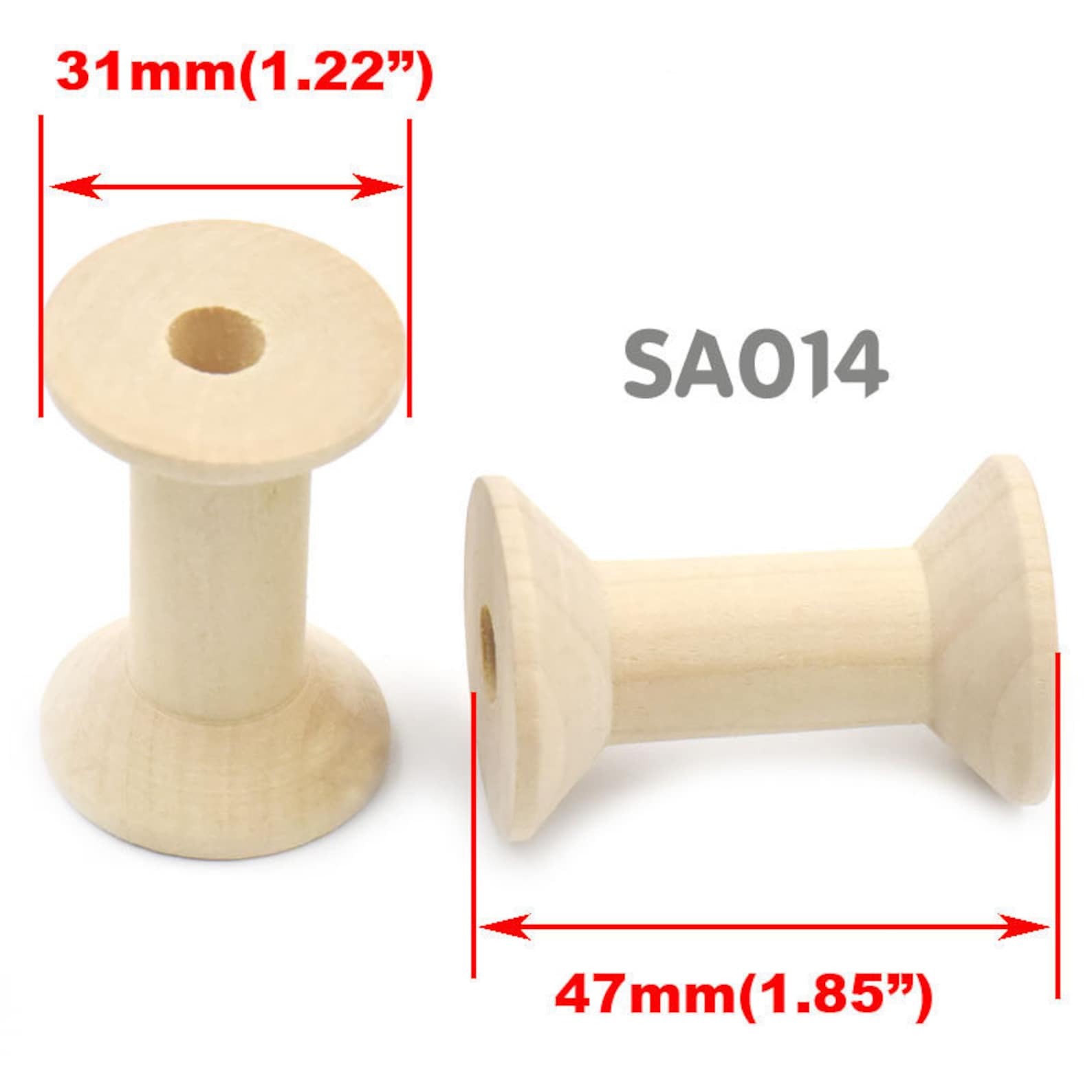 50 Pcs Natural Wood Empty Thread Spools Cylinder Craft Round - Etsy