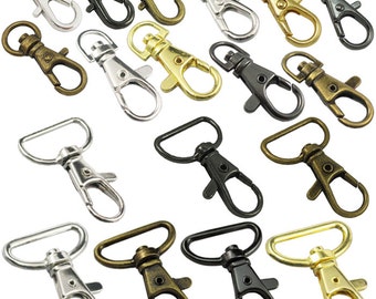 10 25 50 100 Pcs Metal Swivel Lobster Clasps Clips Snap Hooks Findings lanyard Strap 3/8" 5/8" 3/4" 1" 1.25"