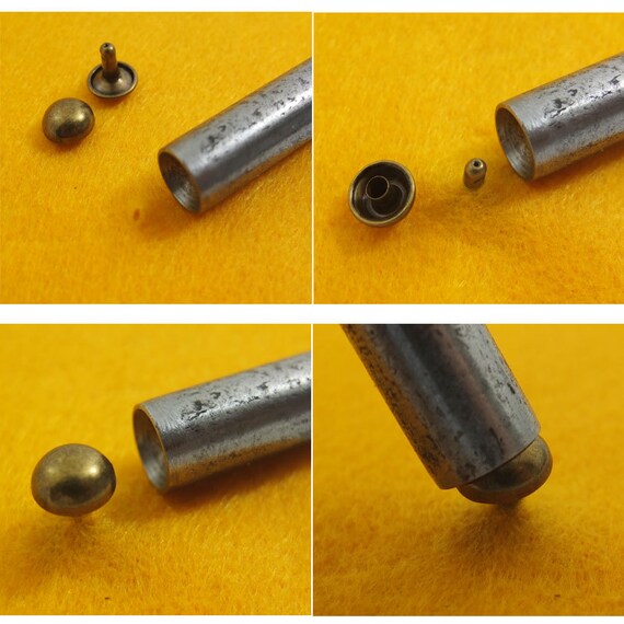 Double Mushroom Domed Rivet Cap Stud Rapid Leather craft for Bags With Tool UK