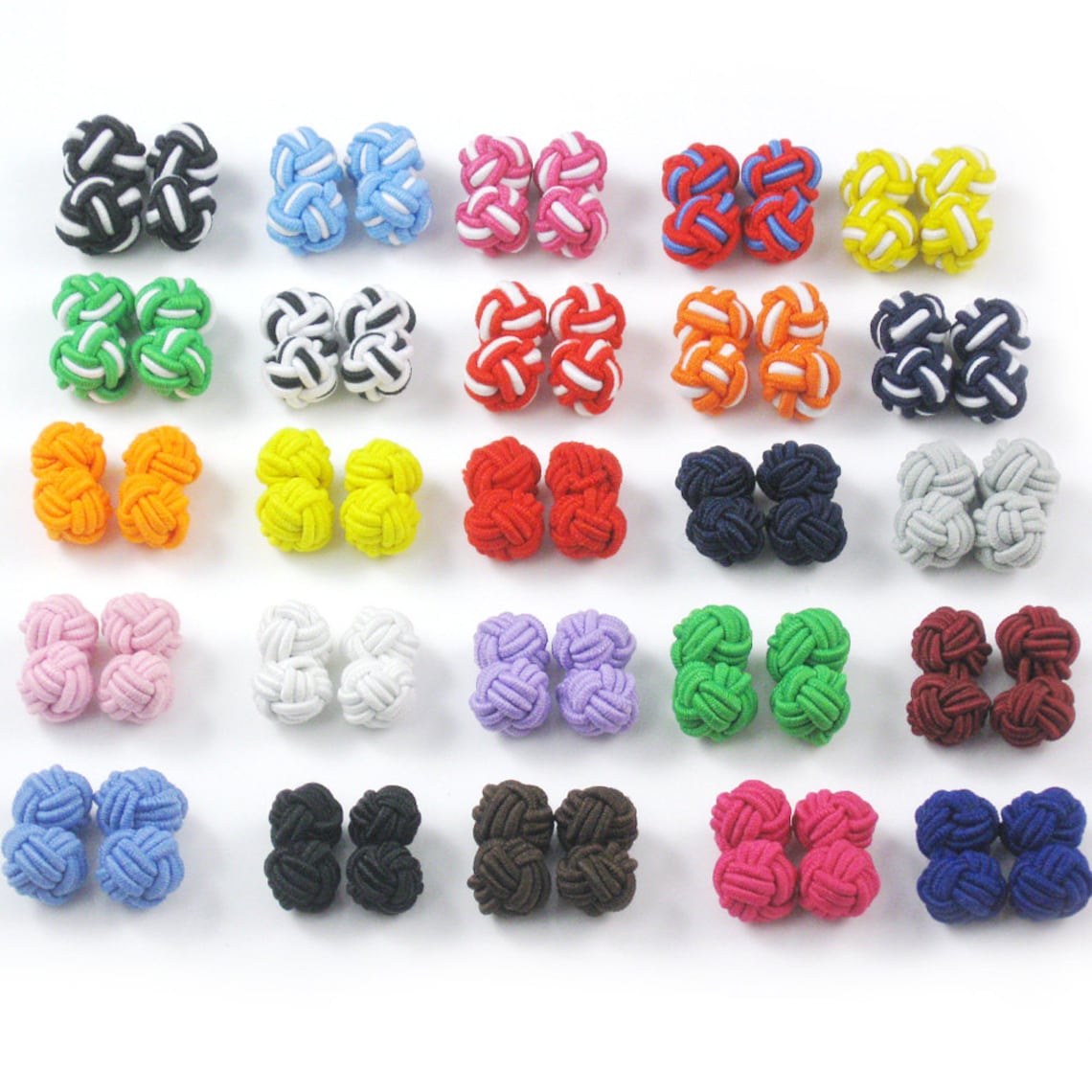 20 Pairs Silk Knot Cufflinks Cuff Links Findings Mens Shirt Etsy
