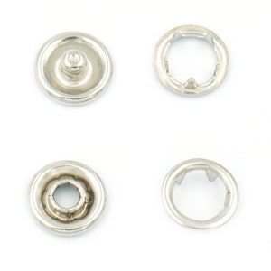 100 3/8" 9,5 mm offener Ring setzt keine Sew schnappt Befestigungsmittel Swing Stud anbringen Tasten Nickel C259