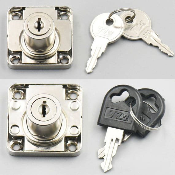 2 Pcs Drawer Lock Desk Furniture Locker 2 Keys With Screws 4 Etsy