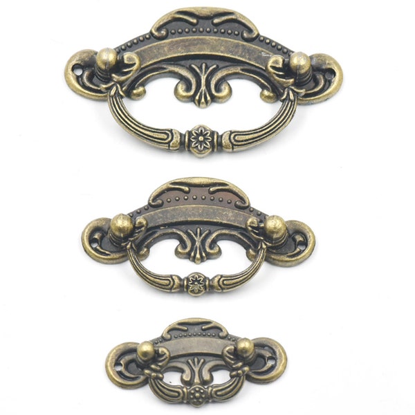 5 10 20 Pcs Antique Brass Jewelry Box Drawer Cabinet Cupboard Door Furniture Wine Handle Pull Knob With Screws B679