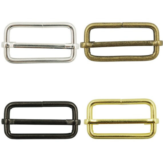 Metal Adjuster Triglides Slides Buckles, 10 Pcs, for Webbing Belt Strap