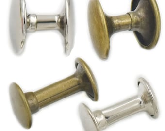 200 Sets Metal Double Cap Rivets: Leather Craft Punk Studs (6mm-15mm)