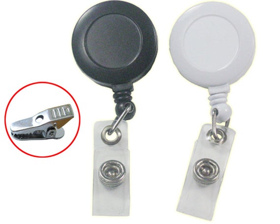 10 20 50 100 Pcs 32mm Reels Retractable Badge Holder Alligator Clip ID YOYO  Key Belt Clip Card Name Tag White Black OS060 -  Canada