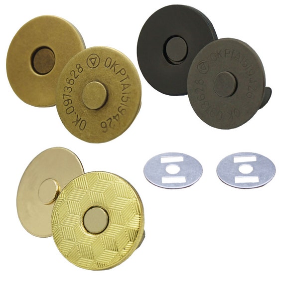 50 Set Chiusure Magnetiche A Scatto Tonde – 16 Mm Con Rondelle – Colore Nichel – Per Borse, Borsette E Accessori