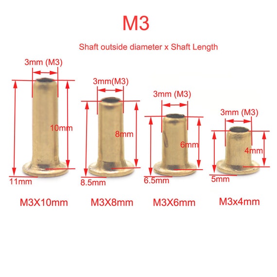 M3 M4 M5 M6 Copper Brass Eyelet Hollow Tubular Rivets Through Nuts Hole  Grommets