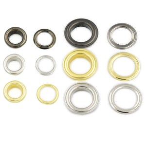 100 Sets Grommet Eyelets: Gold, Nickel, Gunblack – Self-Backing Canvas, Leather