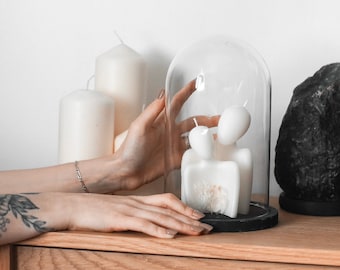 Vela de pareja con flores secas (SIN CAMPANA) idea de regalo para pareja, regalo de bodas, regalo de bodas de cera, regalo de aniversario de bodas