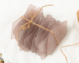 Dusty Rose Sea Glass Place Cards - Set of 20 - Irregular Shaped Pieces