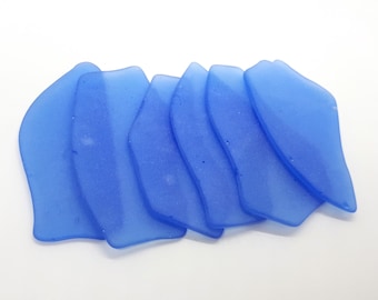 Cornflower Blue Sea Glass Place Cards - Set of 20 - Irregular Shaped Pieces