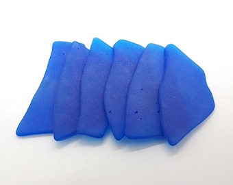 Cobalt Blue Sea Glass Place Cards - Set of 20 - Irregular Shaped Pieces