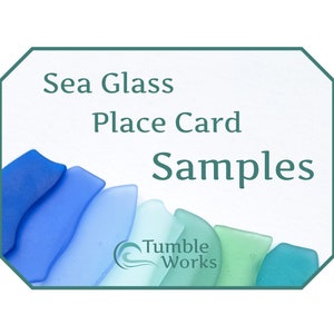Echantillons de couleurs de marque-places en verre de mer