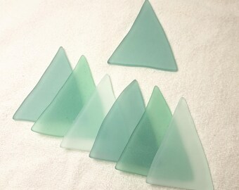 Sea Glass Triangles - Green - 3 Inches