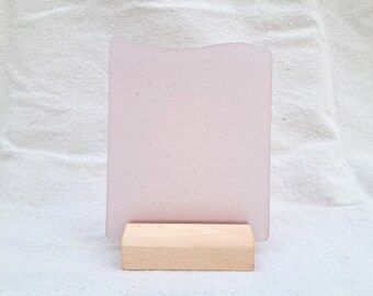 Dusty rose sea glass sign blank - 5x4 inch tumble glass piece