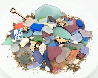 Sea Glass Treasure Bucket - Mini 2 Cup Bucket