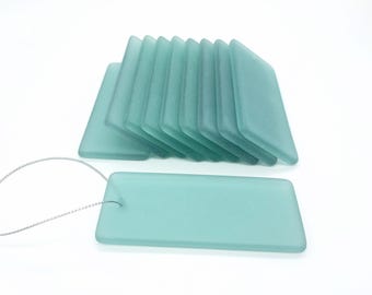 Sea Glass Gift Tags - Set of 10 - Dark Sea Green