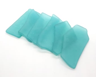 Teal Sea Glass Place Cards - Set of 20 - Irregular Shaped Pieces