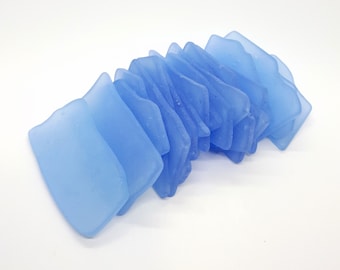 Sky Blue Sea Glass Place Cards - Set of 20 - Irregular Shaped Pieces