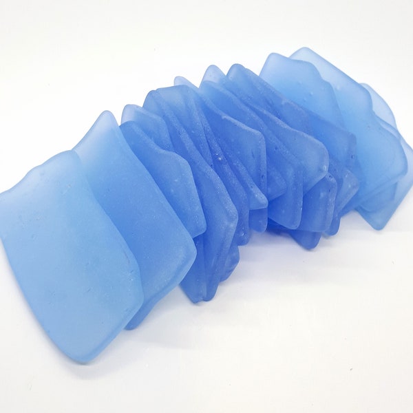 Sky Blue Sea Glass Place Cards - Set of 20 - Irregular Shaped Pieces