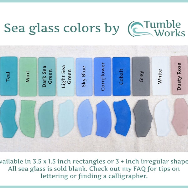 Sea Glass Place Card Color Samples