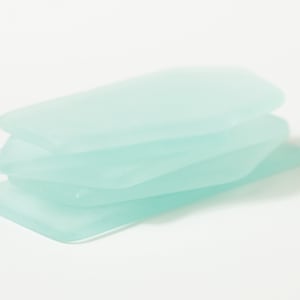 Vert d'eau clair - Marque-places en verre de mer - Lot de 20 - Pièces de forme irrégulière