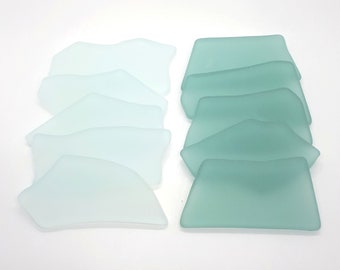 Sea Green Shades - Sea Glass Place Cards - Set of 20 - Irregular Shaped Pieces