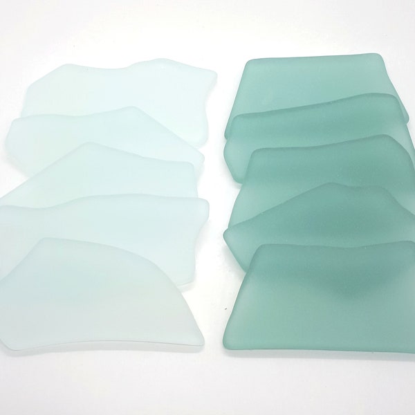 Sea Green Shades - Sea Glass Place Cards - Set of 20 - Irregular Shaped Pieces