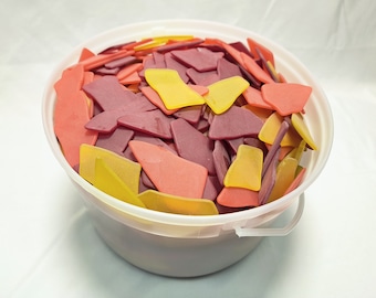 10 Pounds of Sea Glass - Orange + Red + Yellow Mix