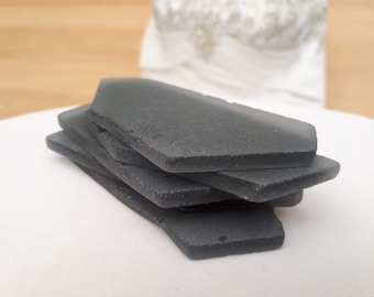 Grey Sea Glass Place Cards - Set of 20 - Irregular Shaped Pieces