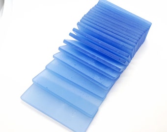 Sky Blue Sea Glass Place Cards - Set of 20 Tumbled Gass Tiles