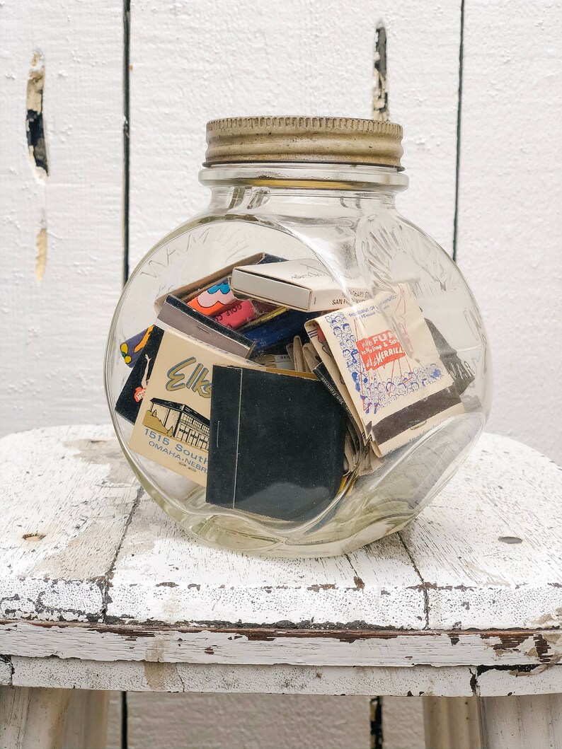 Rare Antique Wellman Pantry Jar filled with Vintage Etsy