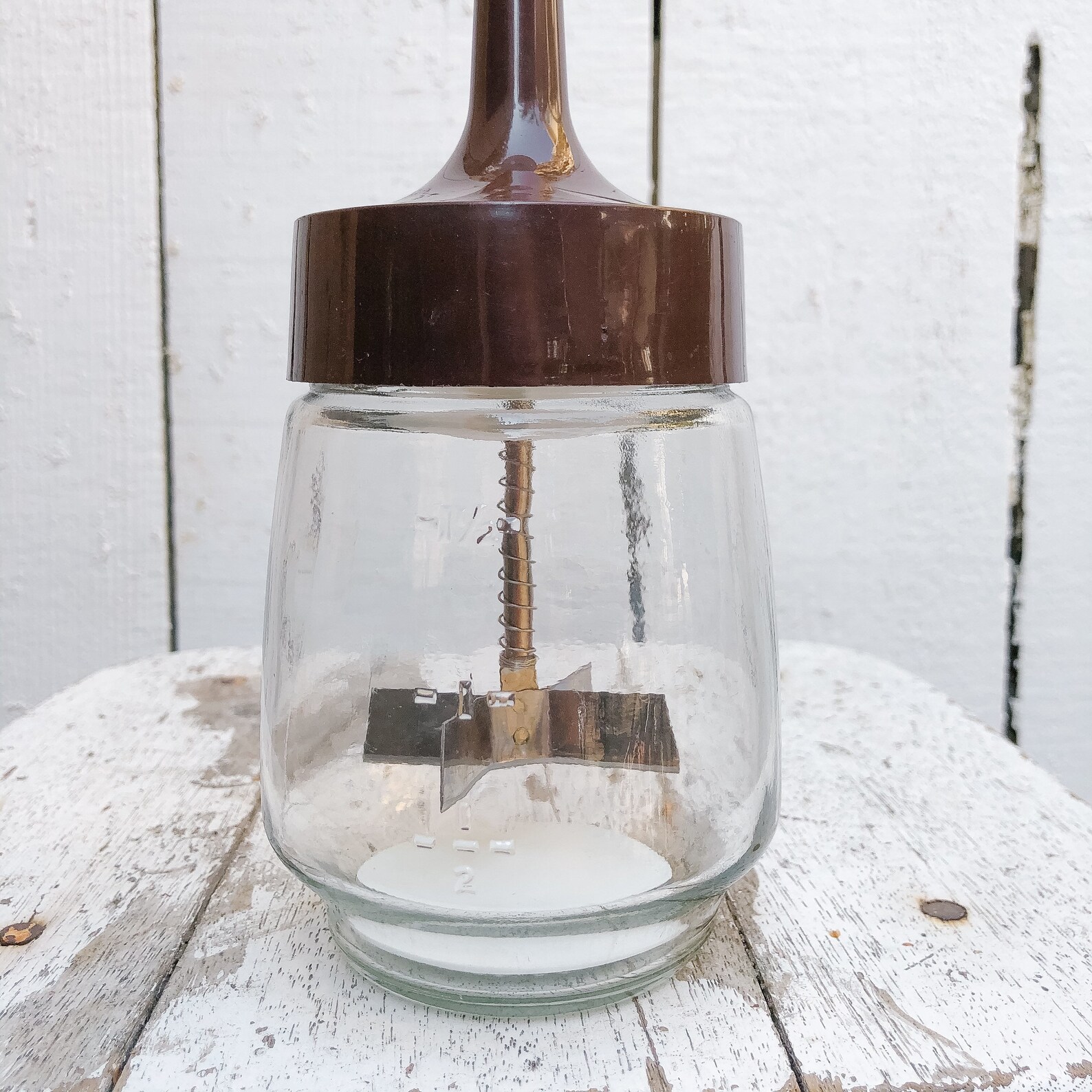 Vintage Food Chopper with Brown Plastic Lid Federal Etsy