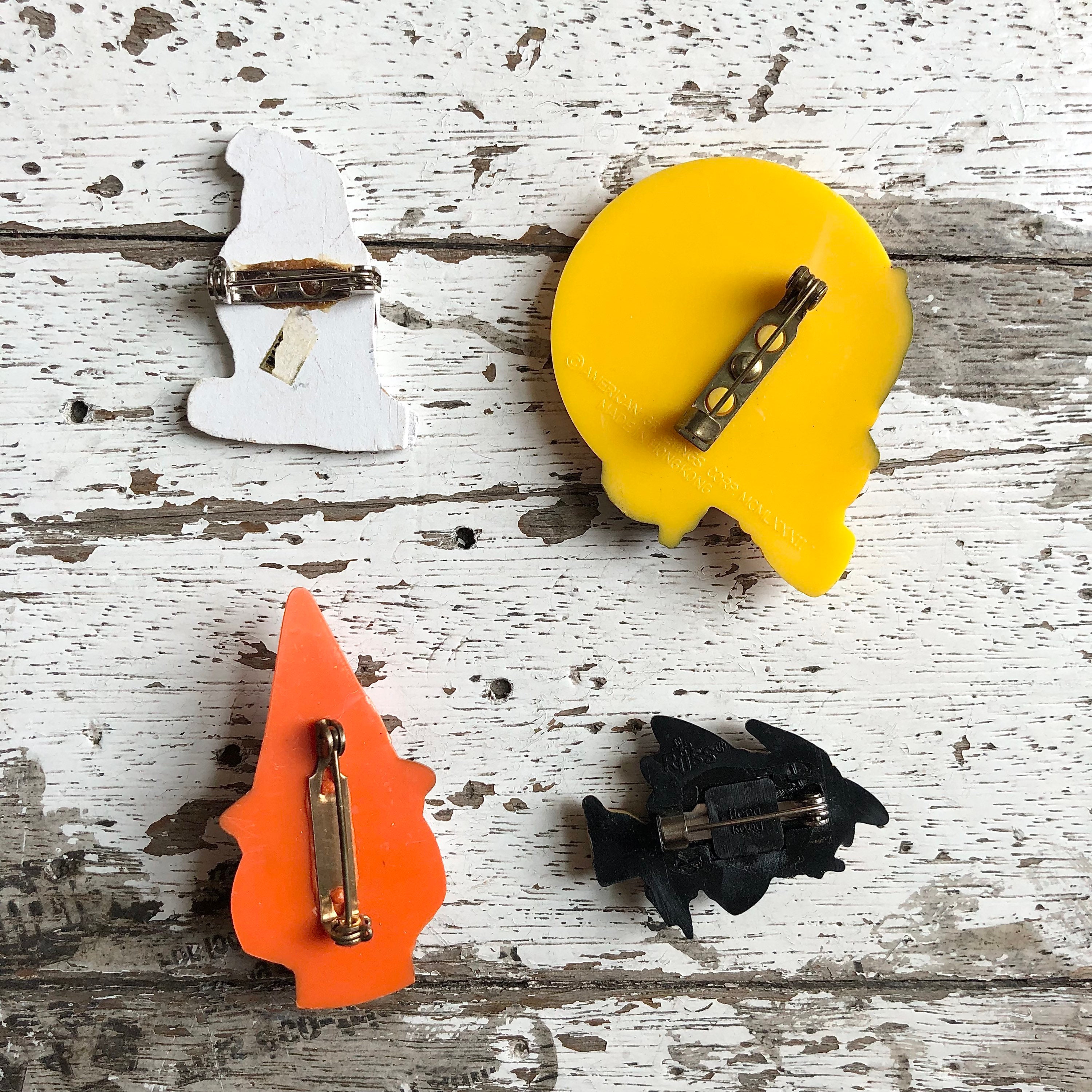 Vintage Halloween Pin, Vintage Witch Lapel Pin, Vintage Skeleton ...