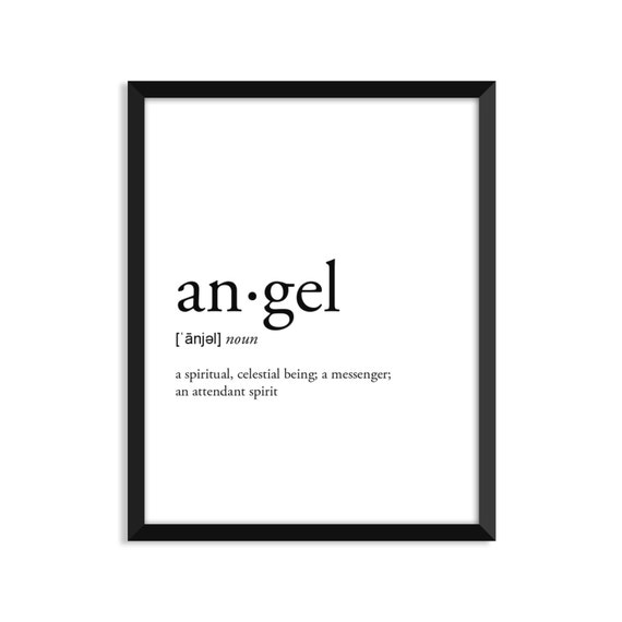 Angel definition romantic dictionary art print office Etsy