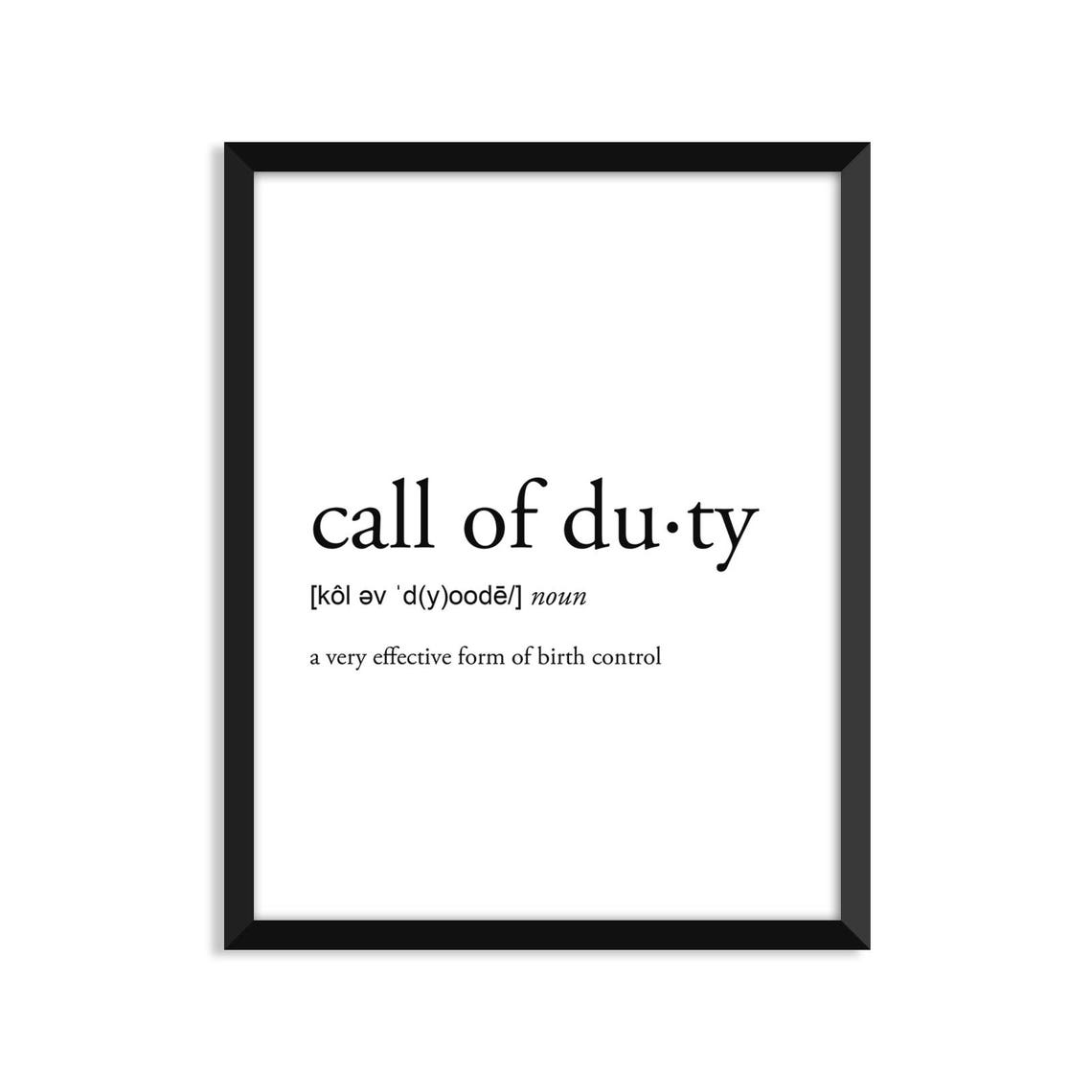 Call of Duty definition art poster dictionary art print Etsy