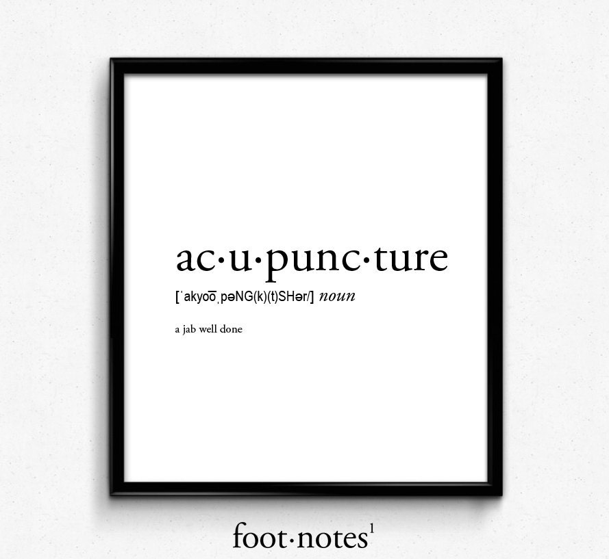 Acupuncture definition dictionary art print office decor Etsy