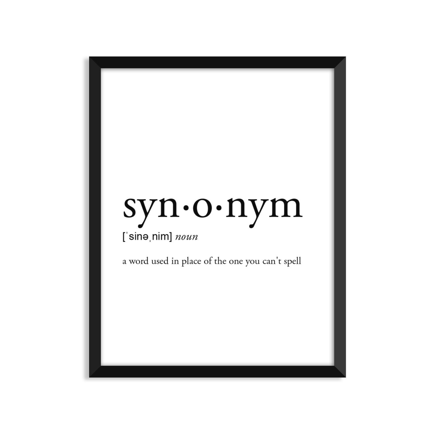 Synonym Definition College Dorm Room Decor Dorm Wall Art Etsy