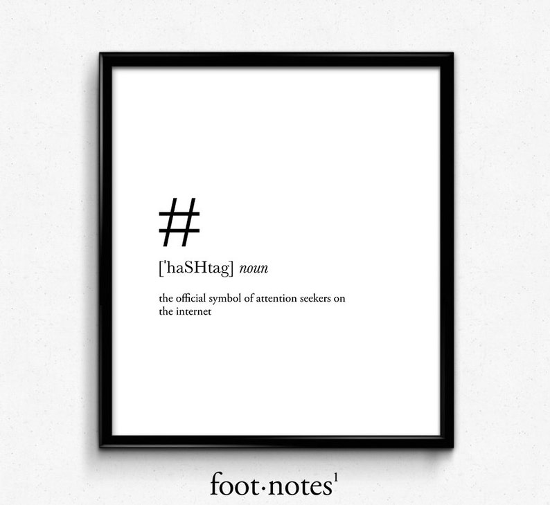 Hashtag definition hashtag sign college dorm girl Etsy