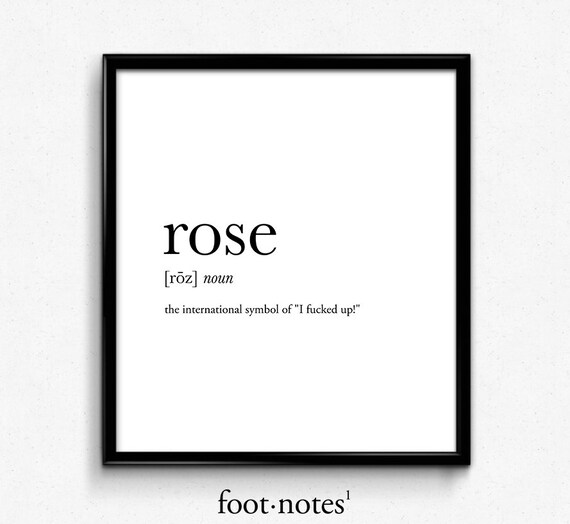 Rose definition dictionary art print dictionary art home Etsy
