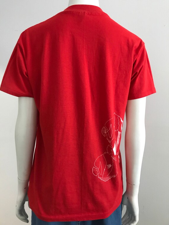 Vintage 80's Red and White Flounder Fish T-shirt - image 5