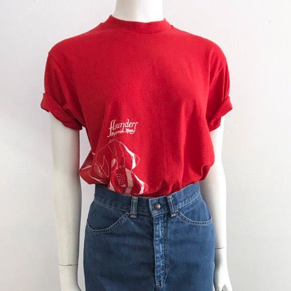 Vintage 80's Red and White Flounder Fish T-shirt - image 2